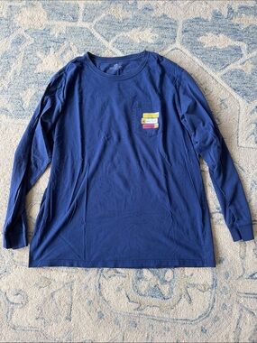 Southern Tide Men's Long Sleeve Pocket Tee - Blue with Badge Details
